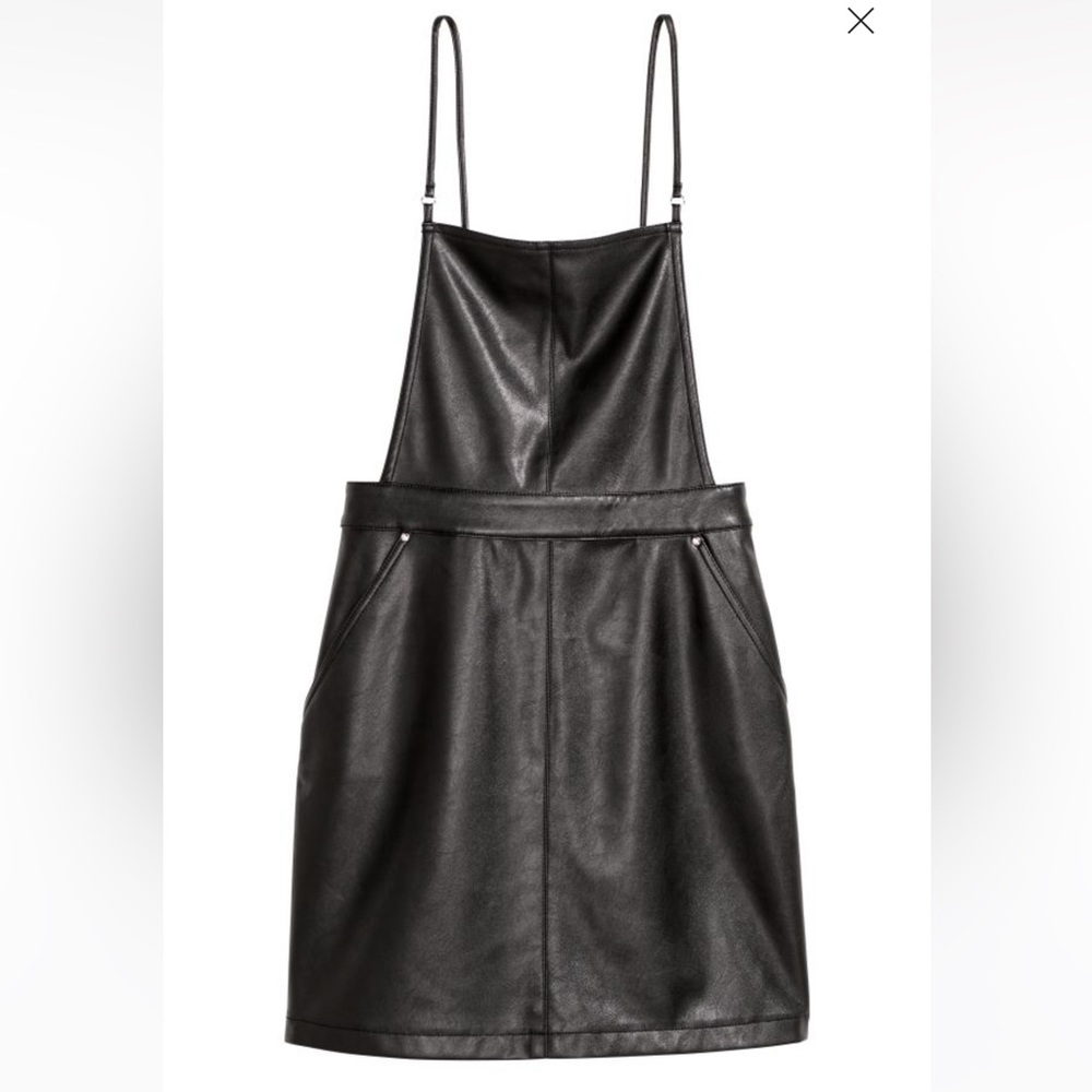 H&M leather overall dress